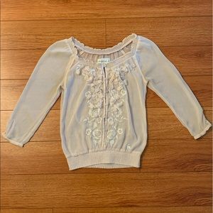 Abercrombie & Fitch sheer pink floral 3/4 blouse